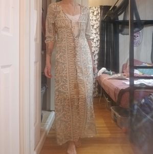 Full length button up shear dress